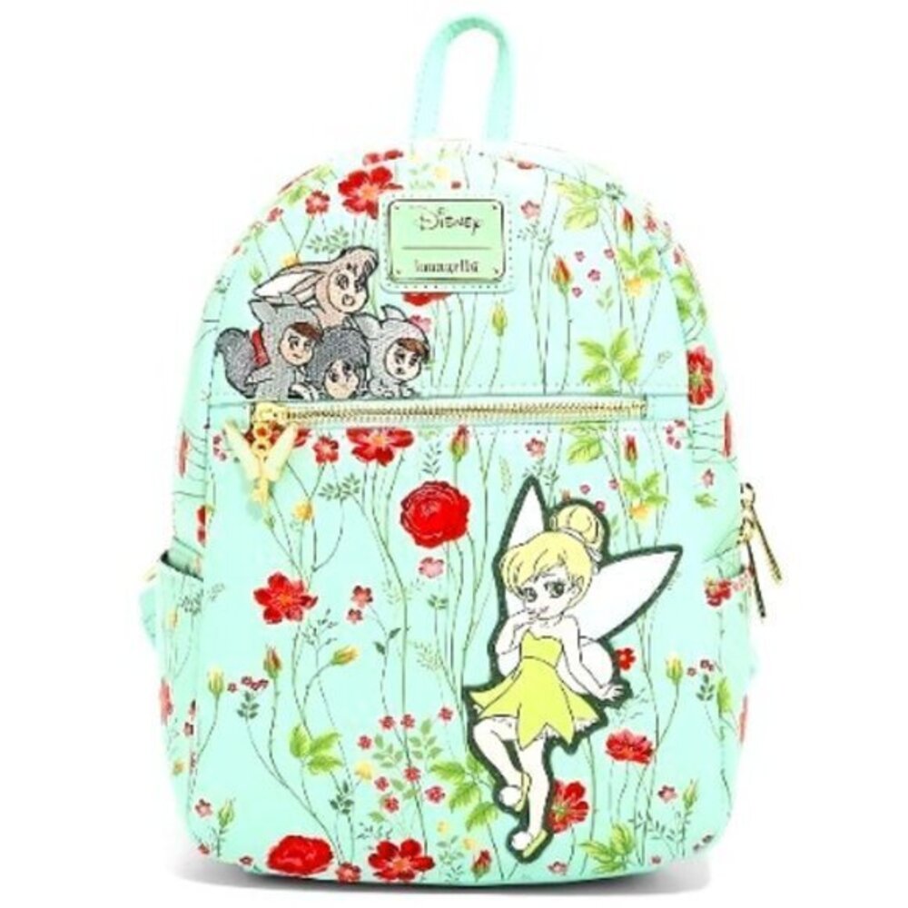 Loungefly Disney‎ Peter Pan Tinkerbell & Lost Boys Floral Mini Backpack